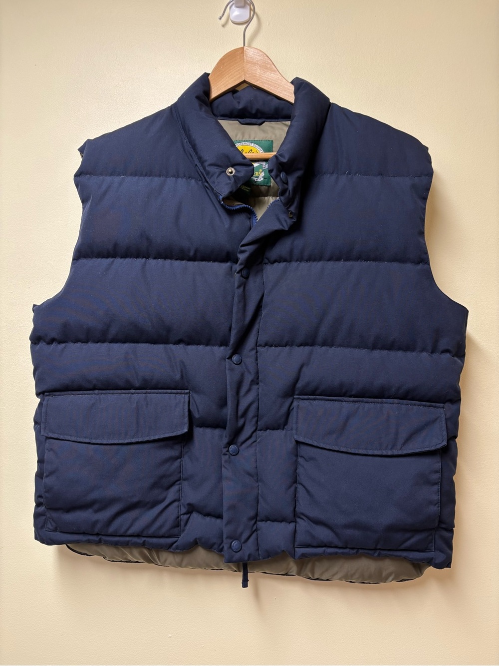 Cabela's Premier Northern Goose Down Mens Vest Blue Puffer Full Zip Size Large
